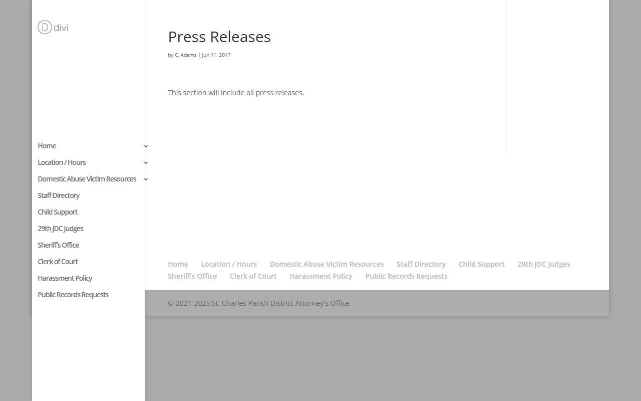 St. Charles Parish arrest records District Attorney press release page