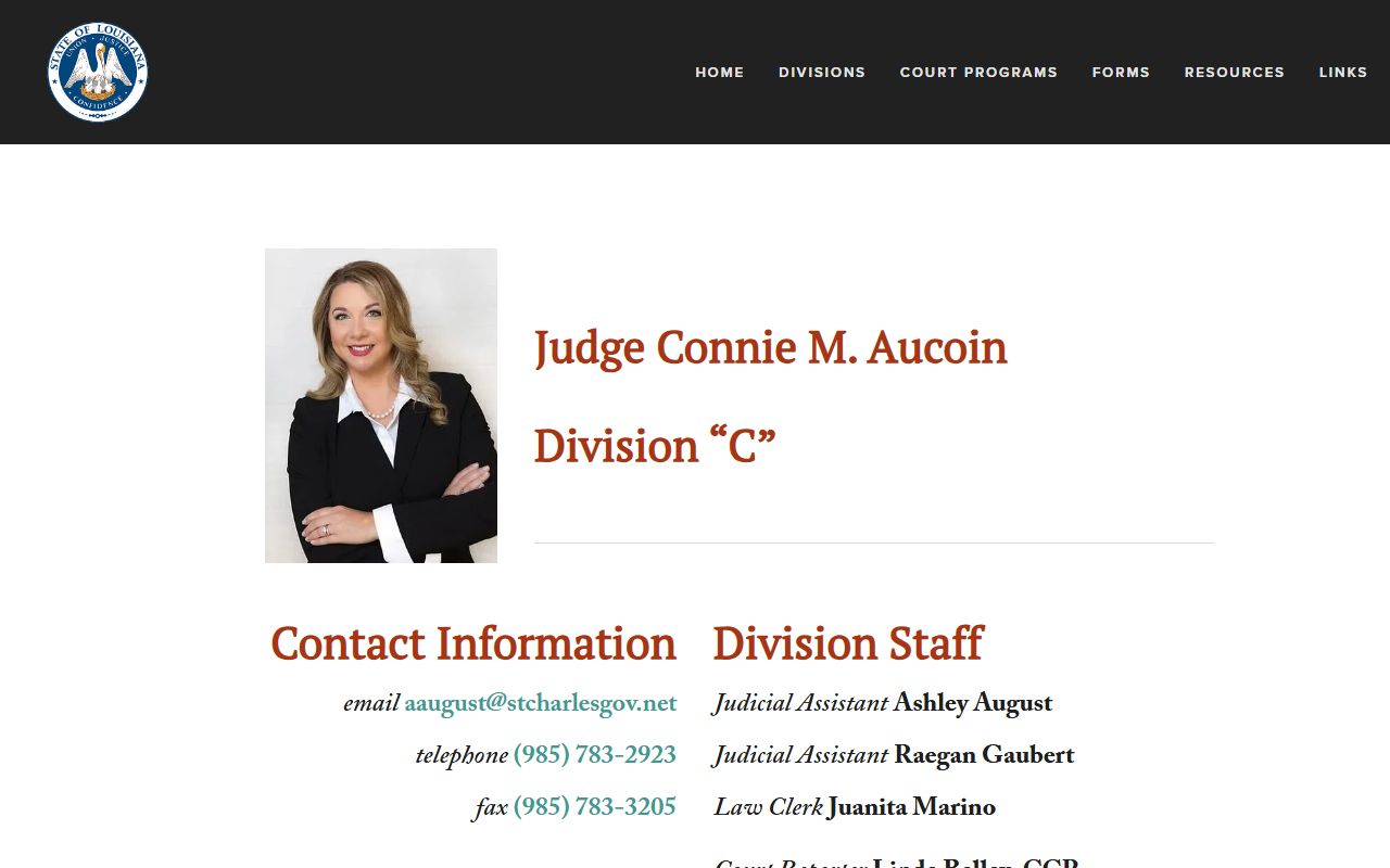 St. Charles Parish court dockets 29th JDC Division C page