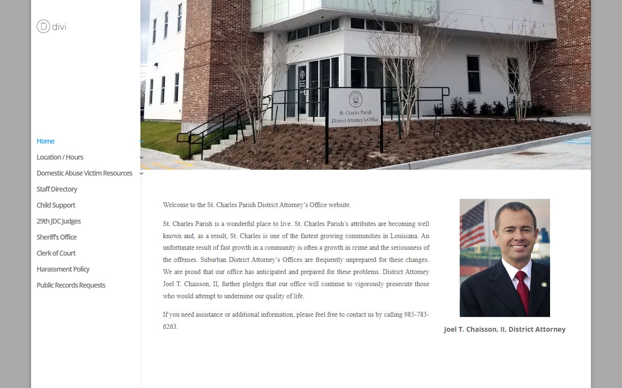 St. Charles Parish criminal court records District Attorney homepage