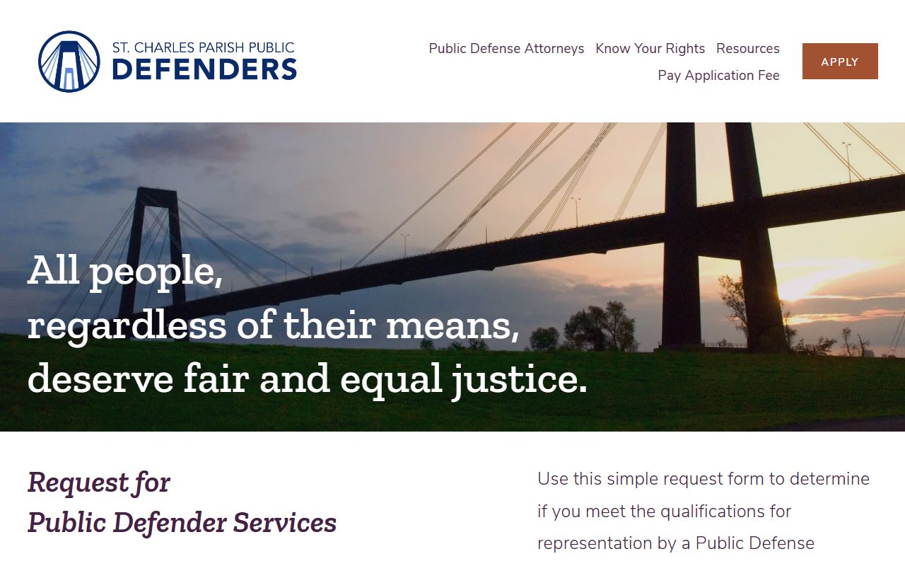 St. Charles Parish criminal court records Public Defender site