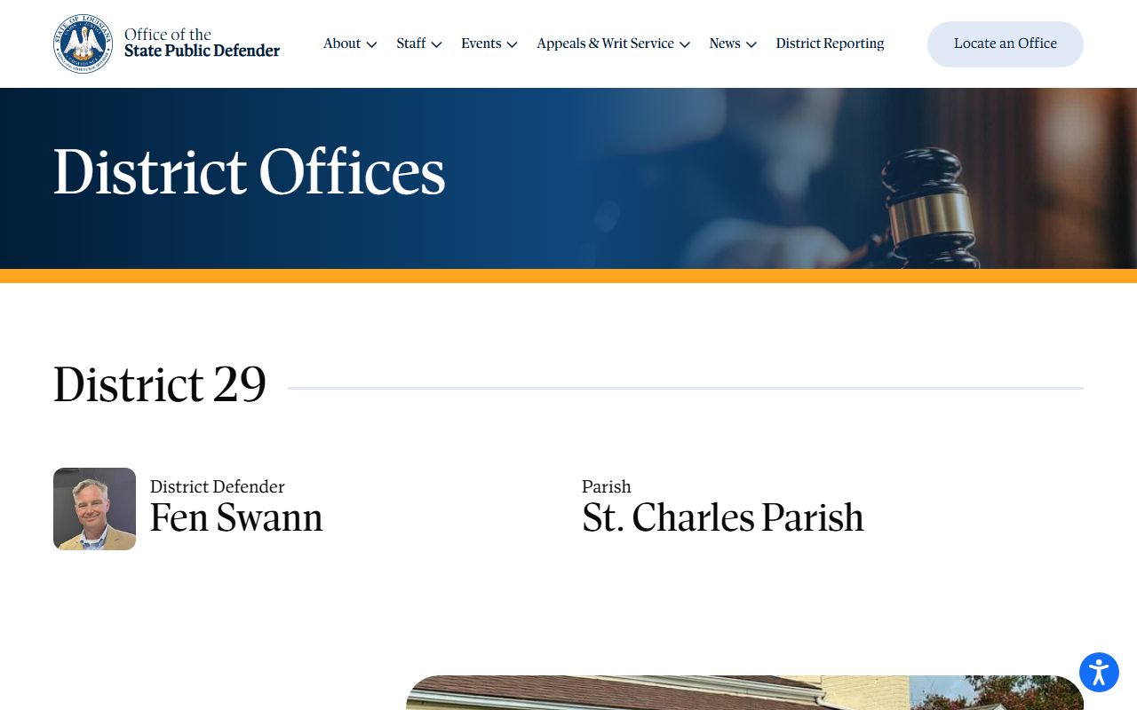 St. Charles Parish criminal court records State Public Defender District 29 page