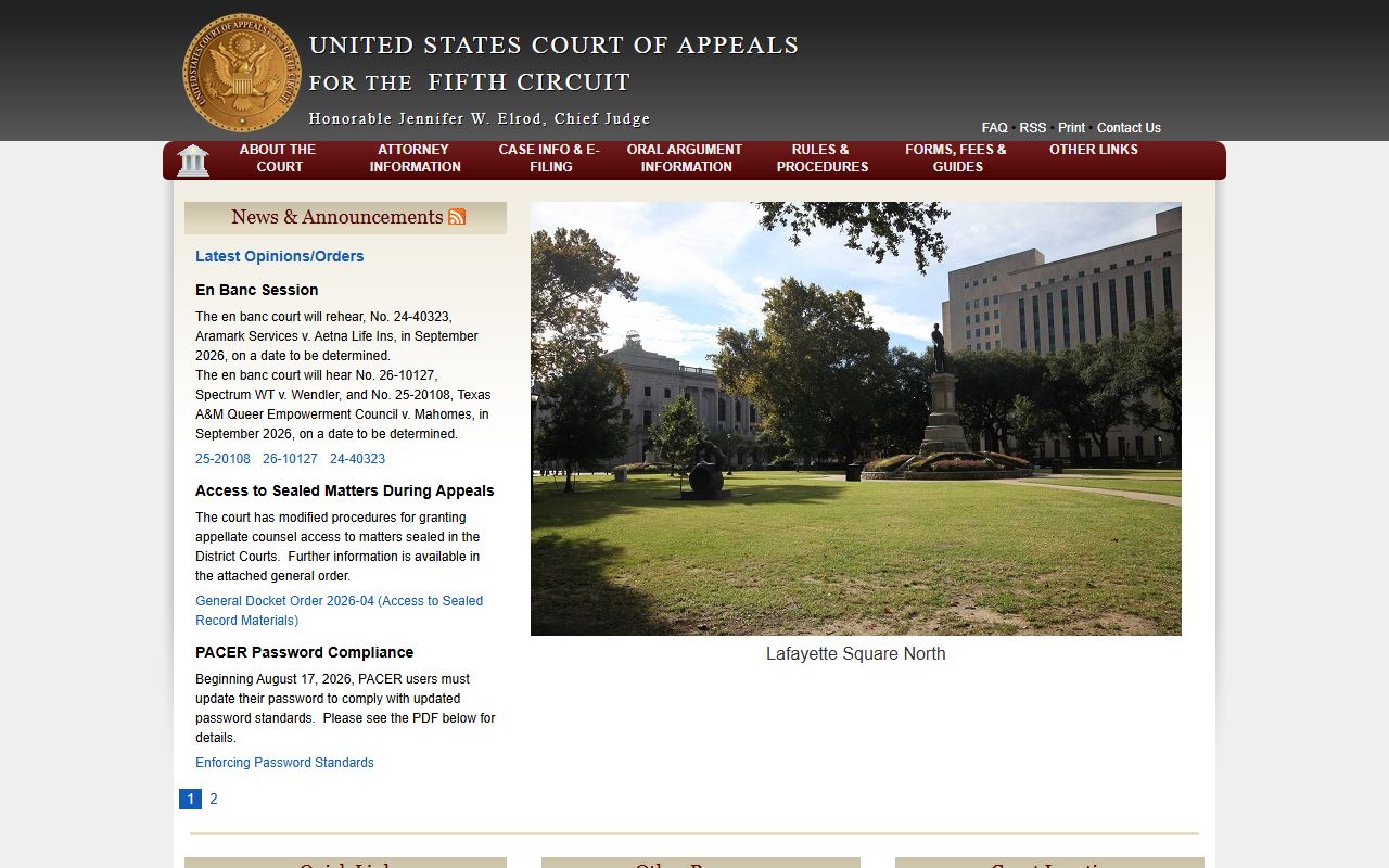 St. Charles Parish District Court records U.S. Fifth Circuit Court of Appeals page