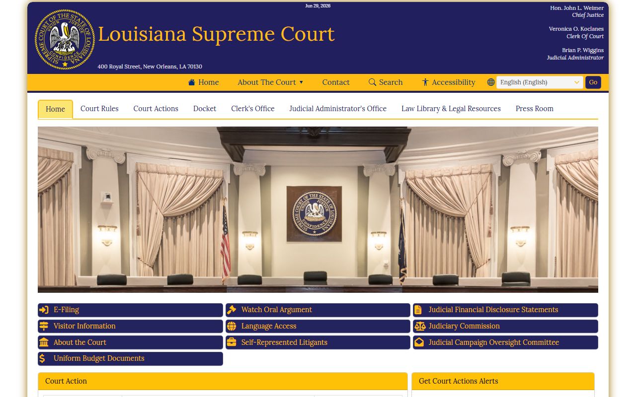 St. Charles Parish court records Louisiana Supreme Court homepage