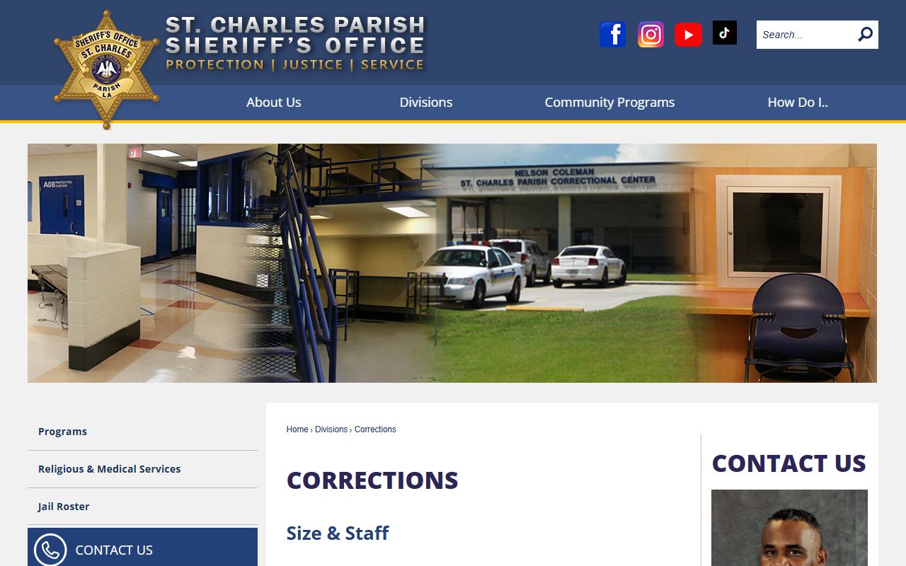 St. Charles Parish inmate records sheriff corrections facility information
