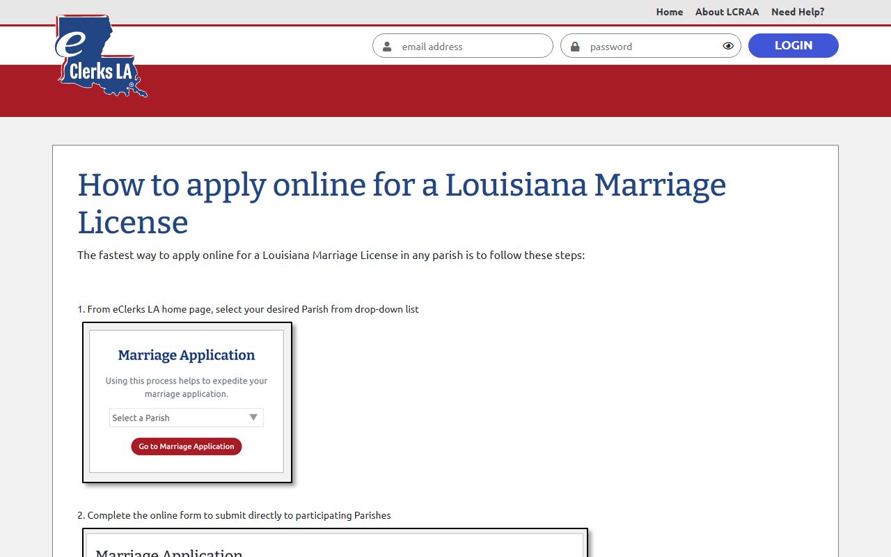 St. Charles Parish marriage records eClerks marriage license workflow